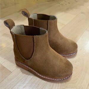 Janie and Jack Tan Suede Toddler Chelsea Boots